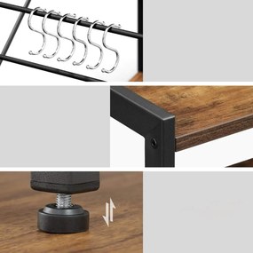 Kuchynský regál TAYLOR 95x80 cm, rustikálne hnedý