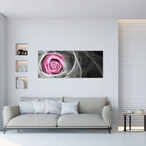 Obraz - Abstraktné ruže, fuchsiová (120x50 cm)