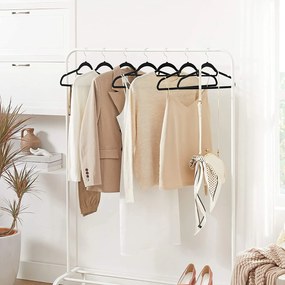 Protišmykový zamatový vešiak na šaty, 20 kusov, čierny