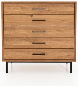 Vysoká komoda z dubového dreva v prírodnej farbe 97x95 cm Abies - The Beds