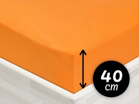 Jersey napínacie prestieradlo na extra vysoký matrac JR-006 Oranžové 140 x 200 - výška 40 cm