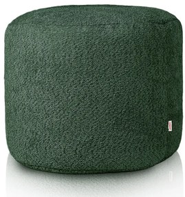 Taburetka Cilindro tmavo zelená bouclé