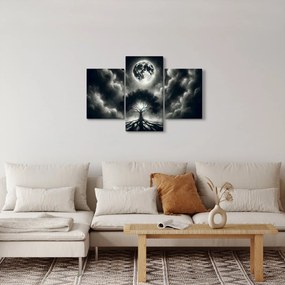 Obraz – Čiernobiely strom v splne (90x60 cm)