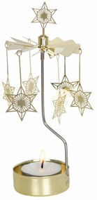 Pluto Design Rotujúci svietnik Art Deco Star Gold
