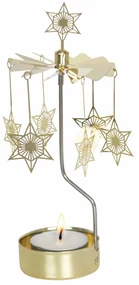 Pluto Design Rotujúci svietnik Art Deco Star Gold
