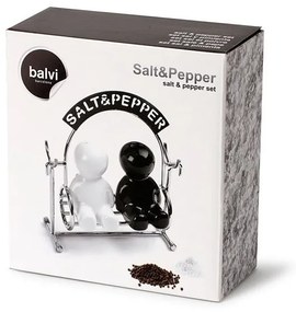 Soľnička a korenička so stojanom Salt &amp; Pepper – Balvi