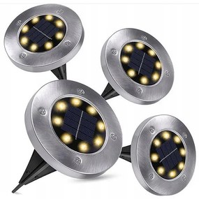 Solárna zápustná lampa disk 4 ks