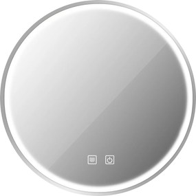 Tutumi Rea, LED kúpeľňové zrkadlo v kovovom ráme 80cm MMJ, brúsená oceľ, HOM-06507