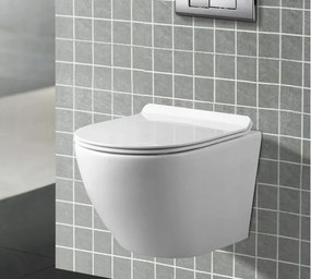 Mexen LENA Rimless, závesná WC misa so sedátkom + bidet, biela, 30224000+35224800