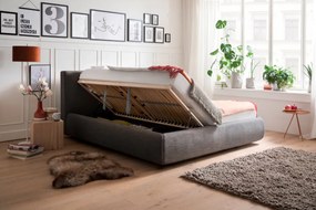 Čalúnená posteľ lucy s úložným priestorom 180 x 200 antracit MUZZA