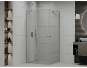 Mexen Roma Duo, sprchovací kút 80 (dvere) x 70 (dvere) cm, 6mm číre sklo, chrómový profil, 854-080-070-02-00