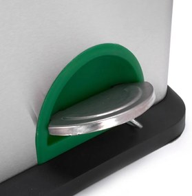 Oceľový odpadkový kôš 3x8 l na triedený odpad/nášľapný v matne striebornej farbe Tri Selectif – MSV