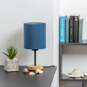 Brilagi - Stolná lampa NUBILA WOOD 1xE27/25W/230V dub/tmavomodrá
