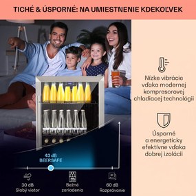 Klarstein Beersafe 5XL, chladnička, 147 l, 3 police, panoramatické sklenené dvere, nehrdzavejúca oceľ