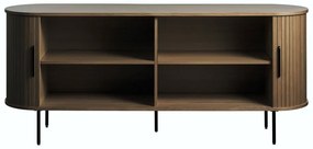 Hnedá komoda v dekore duba s posuvnými dverami 180x76x45 cm Nola – Unique Furniture
