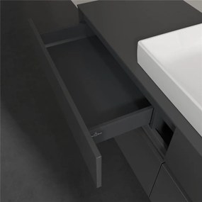 VILLEROY &amp; BOCH Collaro závesná skrinka pod umývadlo na dosku (umývadlo v strede), 4 zásuvky, 1600 x 500 x 548 mm, Glossy Grey, C02500FP
