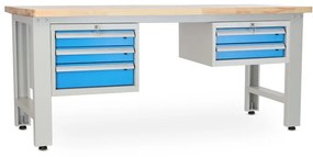 Dielenský stôl Solid OAK-32, 210 cm, 2 závesné boxy, dub
