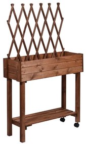 dobar Vyvýšený záhon s mriežkou, 79 x 28,5 x 130 cm (hnedá)  (100371497)