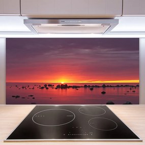 Sklenený obklad Do kuchyne More slnko krajina 125x50 cm