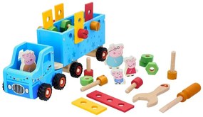 Drevené nákladné auto s prívesom Prasiatko Peppa (auto s dreveným náradím)  (100395658)