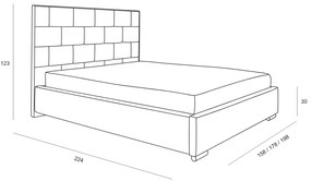 VANESSA 140x200 MANŽELSKÁ POSTEĽ S VÝKLOPNÝM ROŠTOM