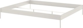 Biela oceľová dvojlôžková posteľ bez čela s roštom 200x200 cm Eton Basic – noo.ma
