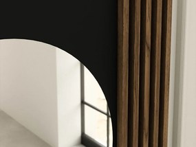 Toaletný stolík so zrkadlom a zásuvkou MEORATI 155x85cm, čierna/dub artisan