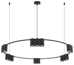 Závesné svietidlo Genesis, 15x čierne kovové tienidlo, o