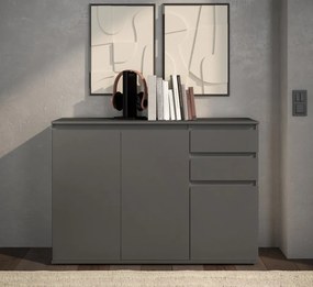 Komoda s 2 šuplíkmi Brest, 119 cm, antracitová