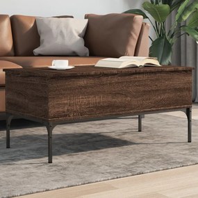 Konferenčný stolík, hnedý dub 100x50x45cm, kompozitné drevo+kov 845415