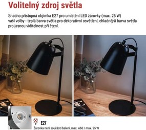 Stolná lampa Nina čierna