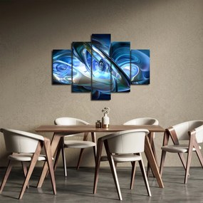 Obraz modrých fraktálov (150x105 cm)