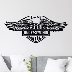 Veselá Stena Samolepka Harley Davidson orol Farba: černá, Veľkosť: 60 x 26 cm