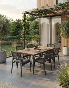 Záhradný set pre 6 osôb Santos, hliníkový, sivý