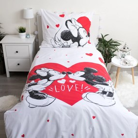 Jerry Fabrics Bavlnené obliečky Mickey and Minnie "Love 05"  140x200/70x90 cm