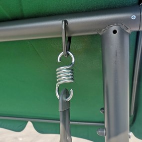 RAMIZ Veľká záhradná hojdačka so strieškou a vankúšmi 2x1 listy