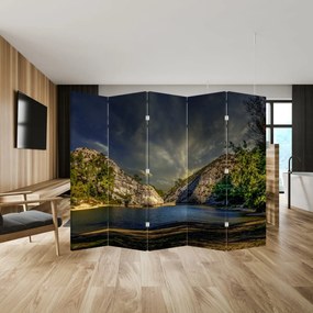 Paraván - Krajina s jazerom (210x170 cm)