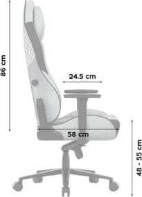Zamatová herná stolička Force 8.3 Grey