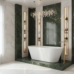 Rea Ofelia, voľne stojaca akrylátová vaňa 1700x740x595 mm, biela lesklá, REA-W0126