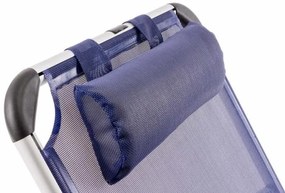 Garthen 61127 Záhradné skladacie ležadlo s vankúšom - tmavo modré