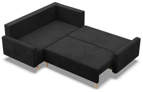 Rohová rozkladacia sedačka BLANK Comfort ľavá, čierna