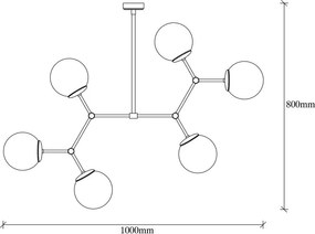 Čierne závesné svietidlo so skleneným tienidlom Damar – Opviq lights