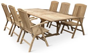 Noela Záhradný drevený set 1+6 pre 6 osôb Faisal II. hranatý