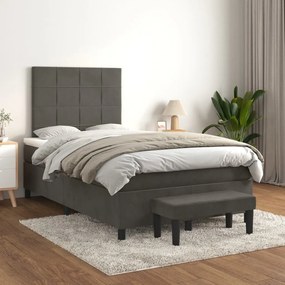 Posteľný rám boxspring s matracom tmavosivý 90x190 cm zamat 3137834