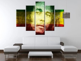 Gario Obraz s hodinami Legendárny Bob Marley - 5 dielny Rozmery: 150 x 105 cm