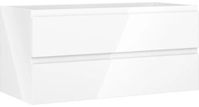 Mexen Orio, kúpeľňová skrinka 100 cm, 2 zásuvky, biela lesklá, 91A10-10047-2-BFF00