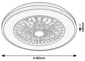 Rabalux 71331 - LED Stm. str. sviet. s ventilátorom DALFON 48W/230V 3000-6500K+DO