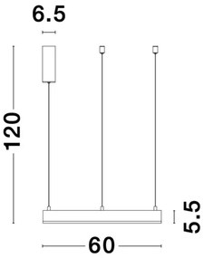 LED luster Motif 60 biele stmievateľné