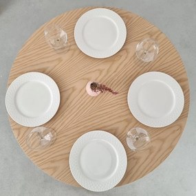 Okrúhly jedálenský stôl s doskou v dekore jaseňového dreva ø 80 cm Jubi – Ragaba