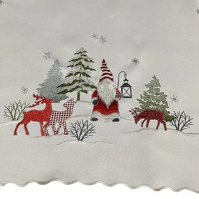 Biele prestieranie s výšivkou škriatka a sobov Šírka: 35 cm | Dĺžka: 50 cm